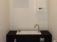 WiCi Bati Wand-WC integriertes Handwaschbecken mit schwarzen wenge Wrap Folie - 3 auf 4